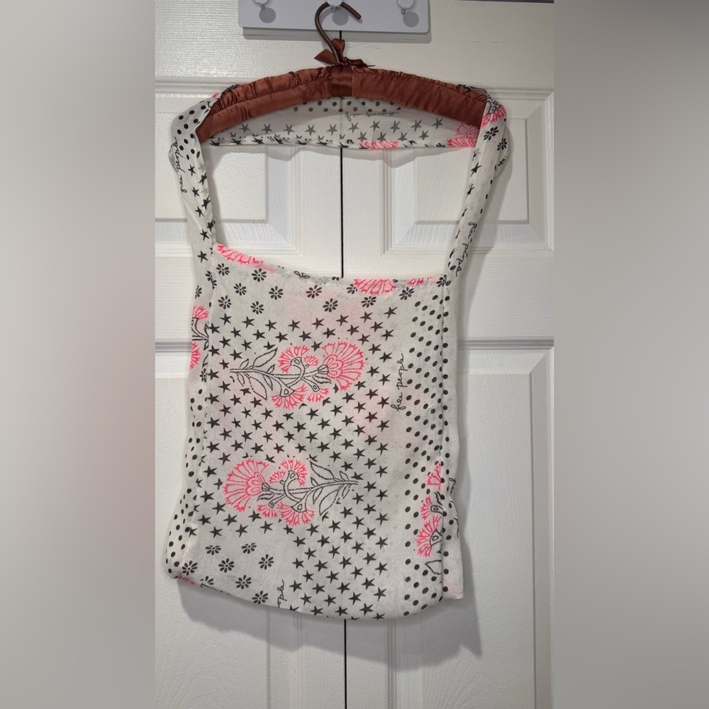 Free People Reusable Cotton Blend Tote Bag | Floral & Star Print OS - Picture 2 of 2